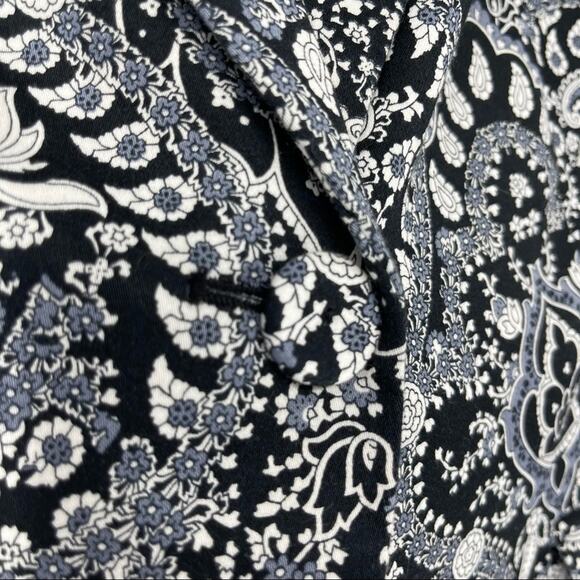 MNG Collection Paisley Navy White Print Blazer Size 10 Gardencore Fairycore - Picture 5 of 16